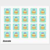 Happy Birthday Turquoise Cake Sticker Third (Vel)