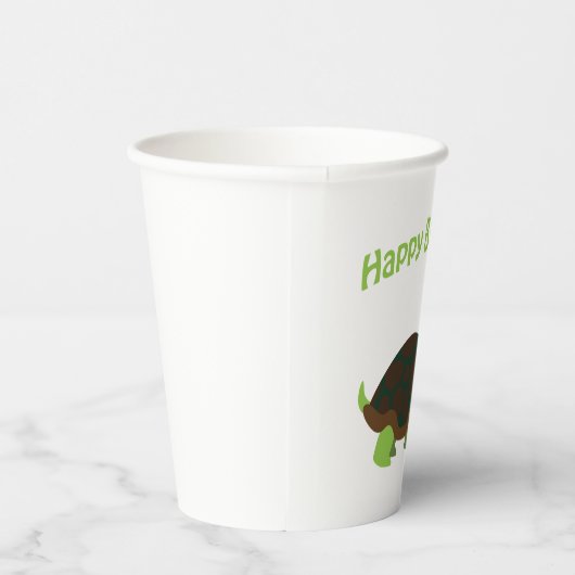 Happy Birthday Turtle Paper Cup Papieren Bekers (Rechts)