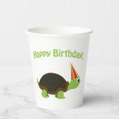 Happy Birthday Turtle Paper Cup Papieren Bekers (Voorkant)
