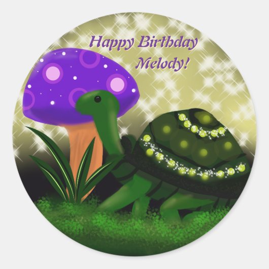 Happy Birthday Turtle Sticker (Voorkant)