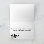 Happy Birthday Tuxedo Cats Kaart (Binnen)