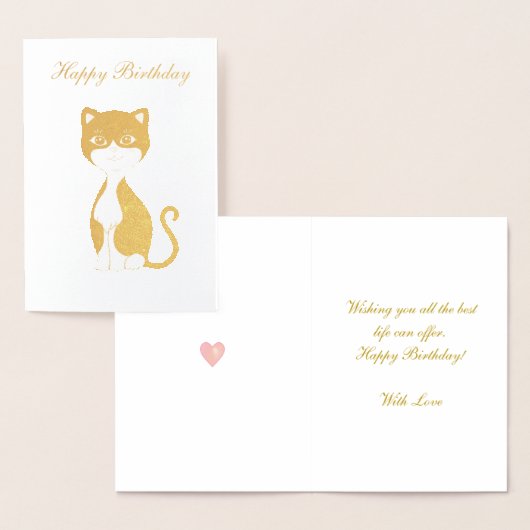 Happy Birthday Tuxedo Kat Gouden Folie Kaarten (Display)