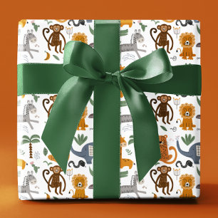Happy Birthday Twee wilde Schattigee safaridieren Cadeaupapier