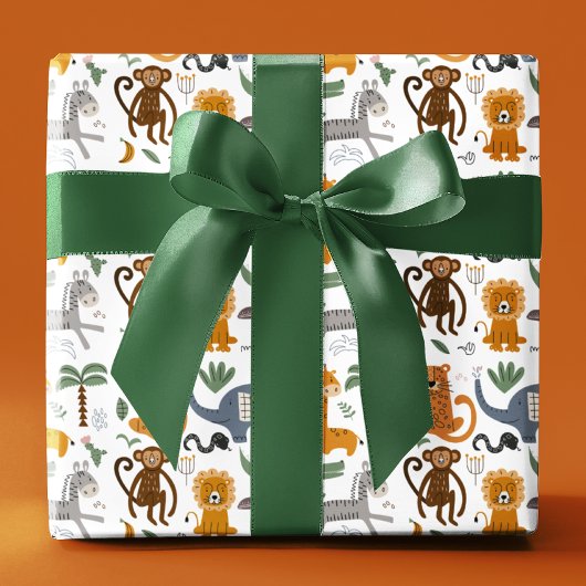 Happy Birthday Twee wilde Schattigee safaridieren Cadeaupapier