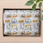 Happy Birthday Twee wilde Schattigee safaridieren Tissuepapier<br><div class="desc">Happy Birthday Two Wild Birthday Safari Animals Schattigee Kinder Wrapping Paper Gift Wrap Tissue Paper beschikt over grillige giraf, olifant, leeuw, zebra, luipaard, aap, slang, krokodil, schattige en kleurrijke wilde dieren met de tekst in modern zwart en mosterd typografie script. Perfect voor jongens of meisjes, kinderen verjaardagsfeestvieringen. Ontworpen door Evco...</div>