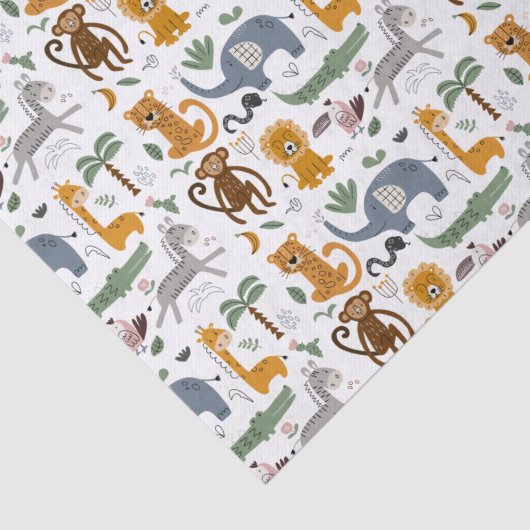 Happy Birthday Twee wilde Schattigee safaridieren Tissuepapier (Detail)