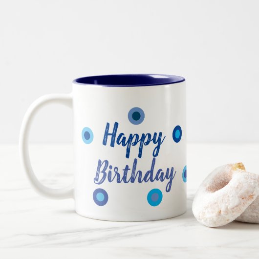 Happy Birthday Tweekleurige Koffiemok (Met donut)