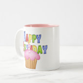 Happy Birthday Tweekleurige Koffiemok (Voorkant links)