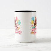 Happy Birthday Tweekleurige Koffiemok (Center)