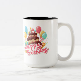 Happy Birthday Tweekleurige Koffiemok