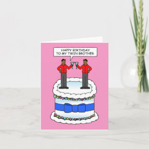 Happy Birthday Twin Brother African American Manne Kaart