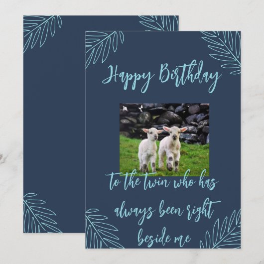 Happy Birthday Twin Feestdagenkaart (Voorkant / Achterkant)