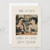 Happy Birthday Twin Feestdagenkaart (Voorkant / Achterkant)