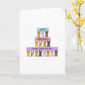 Happy Birthday Twin Sister Cartoon Cats Kaart (Gele Bloem)