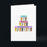 Happy Birthday Twin Sister Cartoon Cats Kaart<br><div class="desc">Drie rijen super schattige cartoon kittens houden roze,  blauwe en blauwe spandoeken omhoog die zeggen: "Happy Birthday to my Twin Sister".</div>