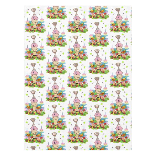 Happy Birthday Twin Tafelkleed Confetti Cupcake  (Voorkant)