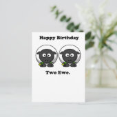 Happy Birthday Two Ewe to You Cartoon Briefkaart (Staand voorkant)