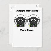 Happy Birthday Two Ewe to You Cartoon Briefkaart (Voorkant / Achterkant)