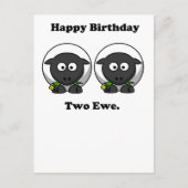 Happy Birthday Two Ewe to You Cartoon Briefkaart (Voorkant)