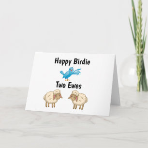 Happy Birthday Two Ewes Funny Celebration Kaart