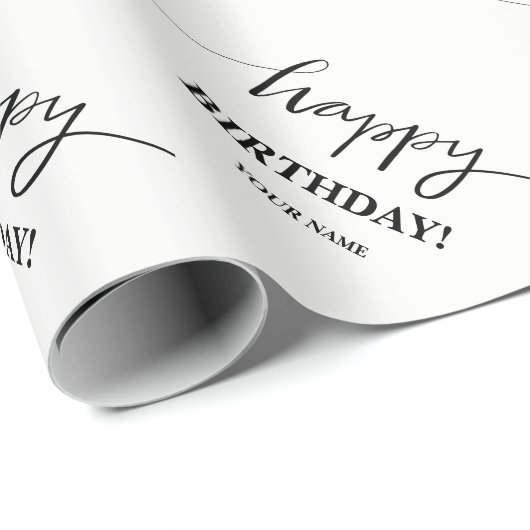 Happy Birthday-typografie aangepast verpakkingspap Cadeaupapier (Rol Hoek)