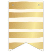 Happy Birthday Typografie Faux Gold Stars & Stripe Vlaggetjes (Eerste vlag)