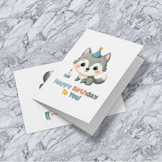 Happy Birthday Typografie Leuke Verjaardag Fox Aankondiging