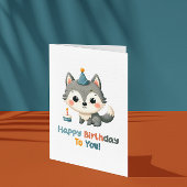 Happy Birthday Typografie Leuke Verjaardag Fox Aankondiging