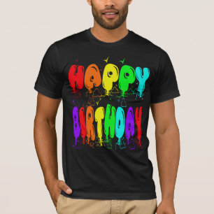 Happy Birthday Typography Colorful Balloons Cute T-shirt