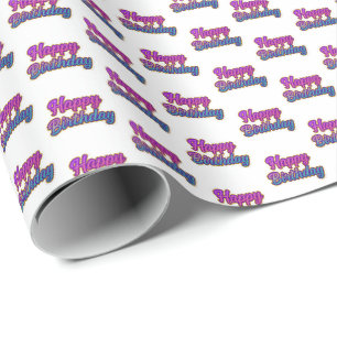 Happy Birthday Typography Design in roze, Paarse a Cadeaupapier