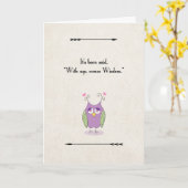 Happy Birthday Uil met leeftijd komt wijsheid Kaart (Gele Bloem)