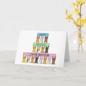 Happy Birthday uit Arizona Cartoon Cats Kaart (Gele Bloem)