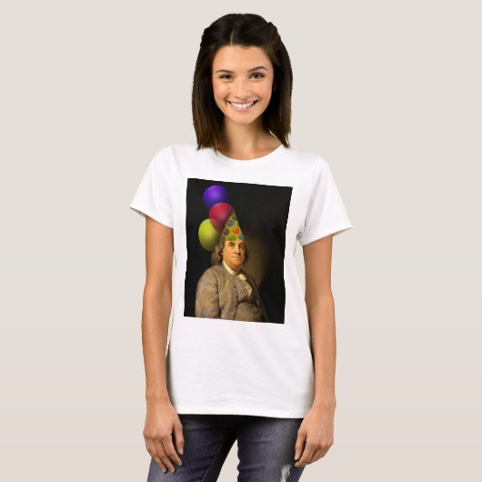Happy Birthday uit Ben Franklin T-shirt (Voorkant volledig)