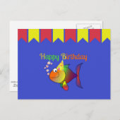 Happy Birthday uit Bubbles de vis Briefkaart (Voorkant / Achterkant)
