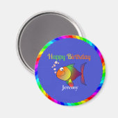 Happy Birthday uit Bubbles de vis Magneet (Voorkant / Achterkant)
