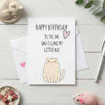 Happy Birthday uit Cat Funny Cute Humor Kaart<br><div class="desc">Dit ontwerp is gemaakt met behulp van digitale kunst. Het kan in het gebied worden aangepast door de klik aan te passen en de naam, initialen of woorden aan te passen. U kunt de tekstkleur en de stijl ook veranderen of de tekst voor een slechts ontwerp van het afbeelding schrappen....</div>
