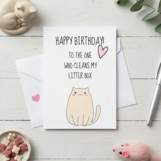 Happy Birthday uit Cat Funny Cute Humor Kaart
