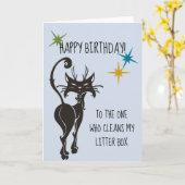 Happy Birthday uit Cat Funny Cute Humor Kaart (Gele Bloem)