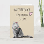 Happy Birthday uit Cat Lady Mam  Kaart (Voorkant)