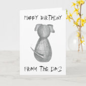 Happy Birthday uit de Dog - Birthday Card Kaart (Gele Bloem)