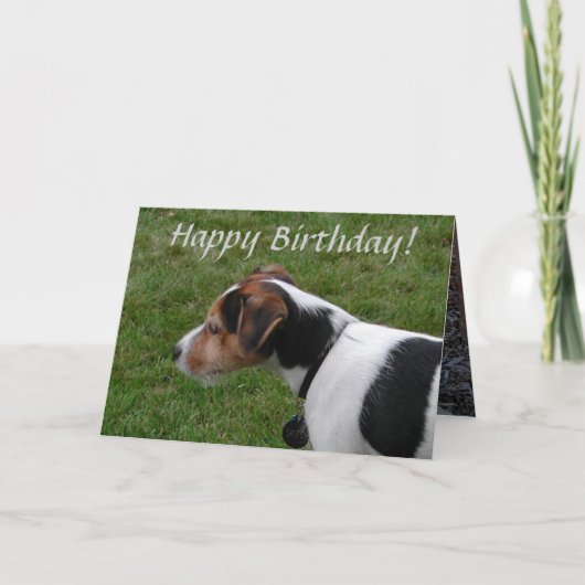 Happy Birthday uit de hond Kaart (Voorkant)