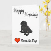 Happy Birthday uit de hond Kaart (Gele Bloem)