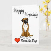 Happy Birthday uit de hond Kaart (Gele Bloem)
