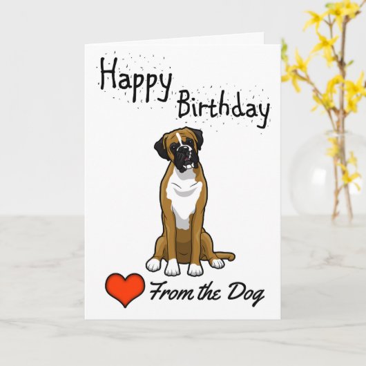 Happy Birthday uit de hond Kaart (Gele Bloem)