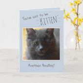 Happy Birthday uit de kat Kaart (Gele Bloem)