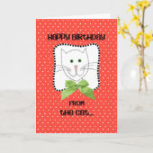 Happy Birthday uit de kat Kaart (Gele Bloem)