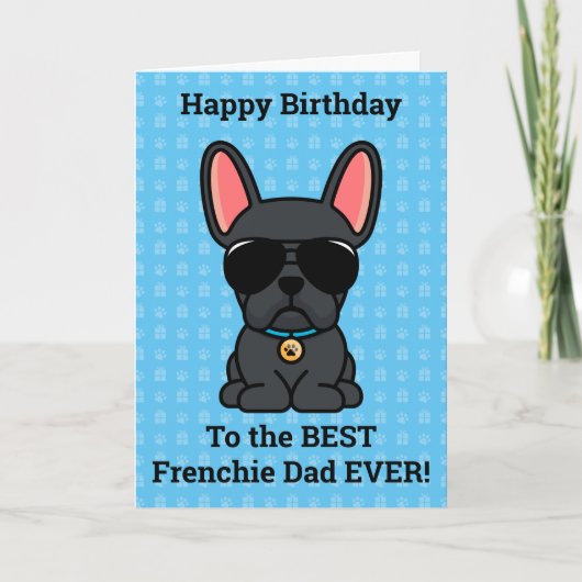 Happy Birthday uit Dog Black French Bulldog Kaart (Voorkant)
