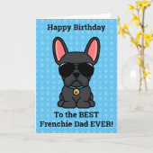 Happy Birthday uit Dog Black French Bulldog Kaart (Gele Bloem)