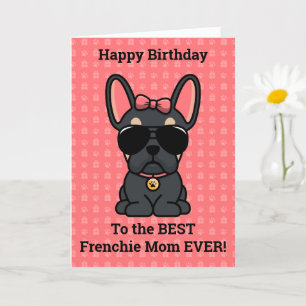 Happy Birthday uit Dog Black Tan French Bulldog Kaart