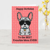 Happy Birthday uit Dog Blue Merle French Bulldog Kaart (Gele Bloem)